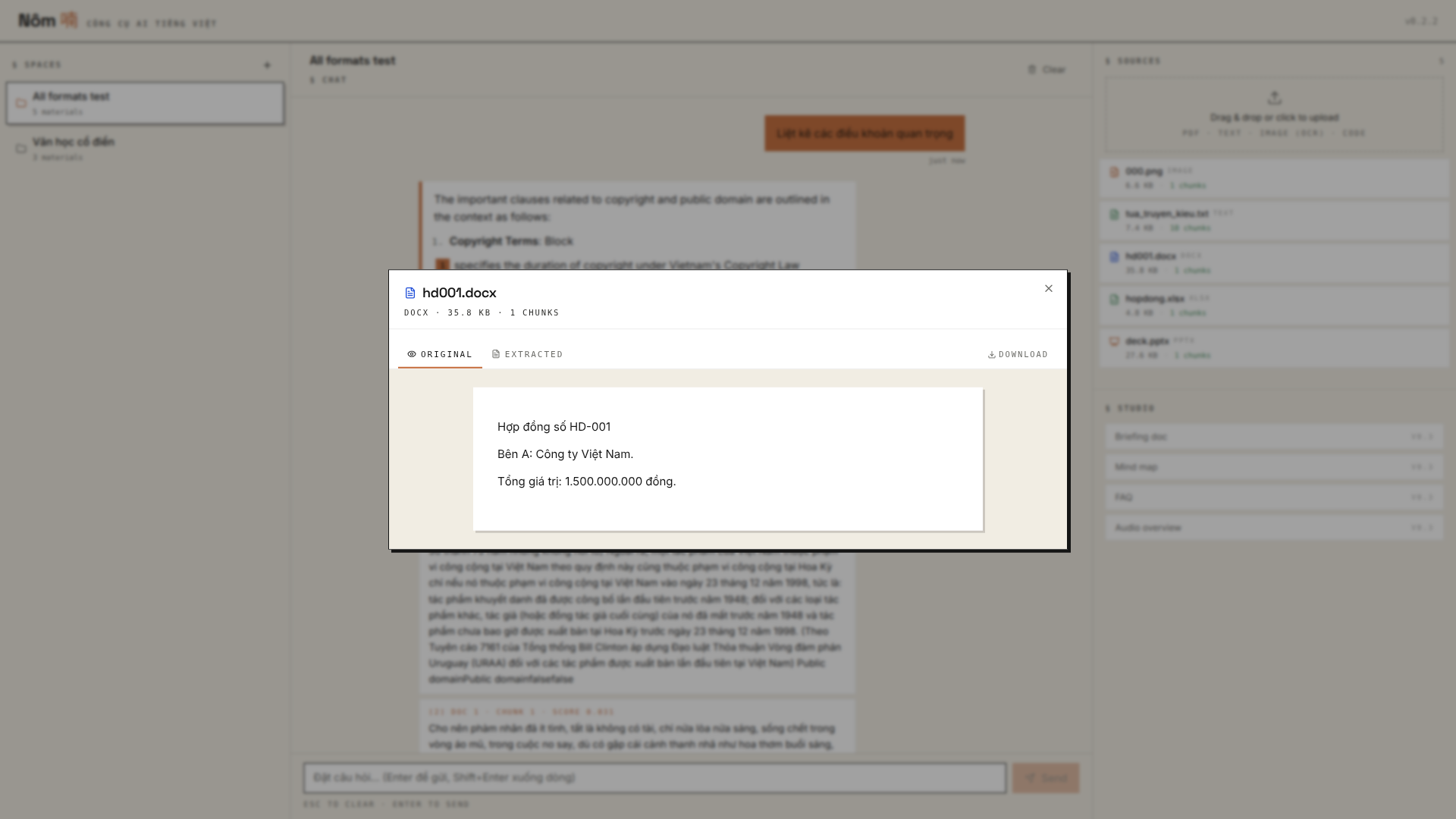 Bóc tách nội dung từ DOCX