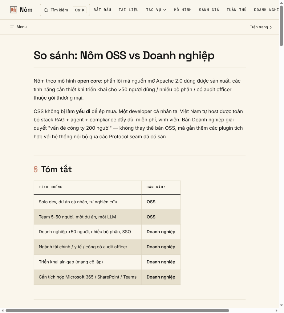 Bảng so sánh hai bản